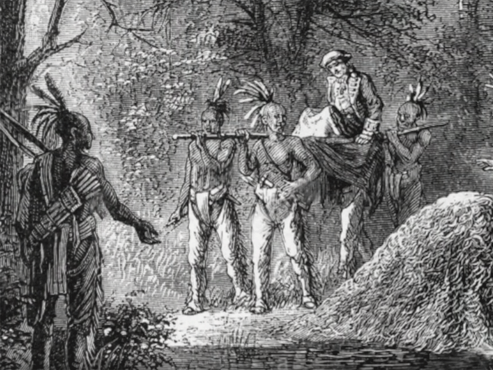 Historical drawing of indigenous people 