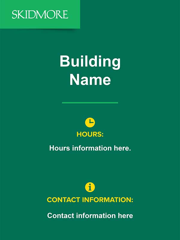 Printable sign for Building Name and Hours