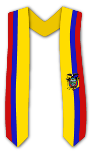 Commencement sash with an international flag pattern