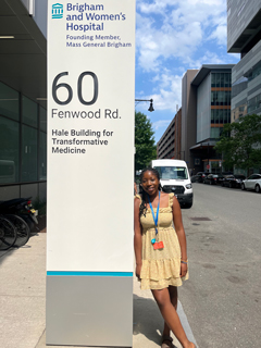 Natasha Machera ’25 Natasha Machera ’25 outside Brigham and Women’s Hospital in Boston