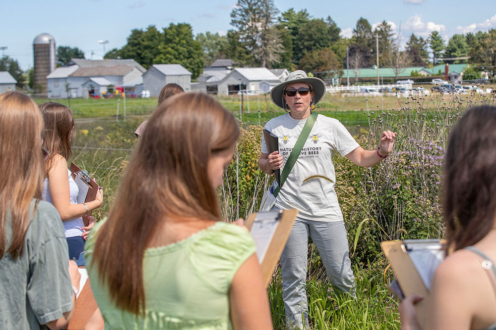 Erika Schielke teaching at a local farm